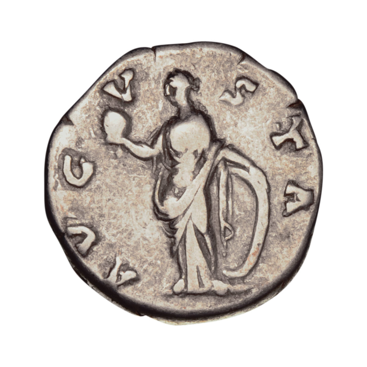 Roman Empire Faustina 138-141AD Silver Denarius Fine-Very Fine