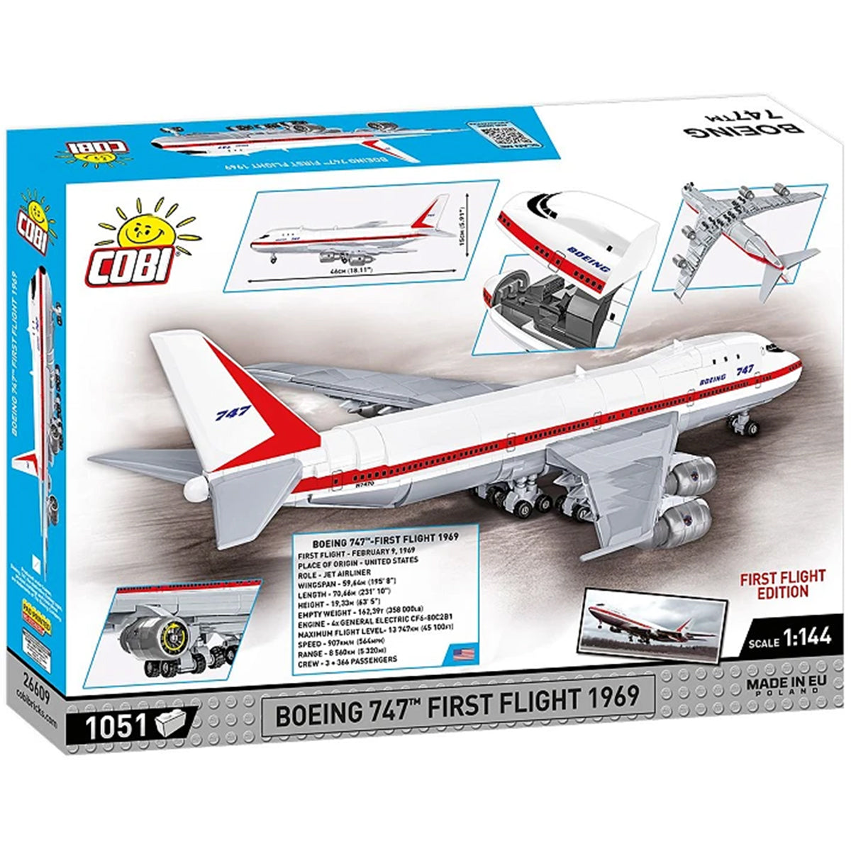 Model Brick Set Boeing 747 First Flight (1969) (1000 Pieces)