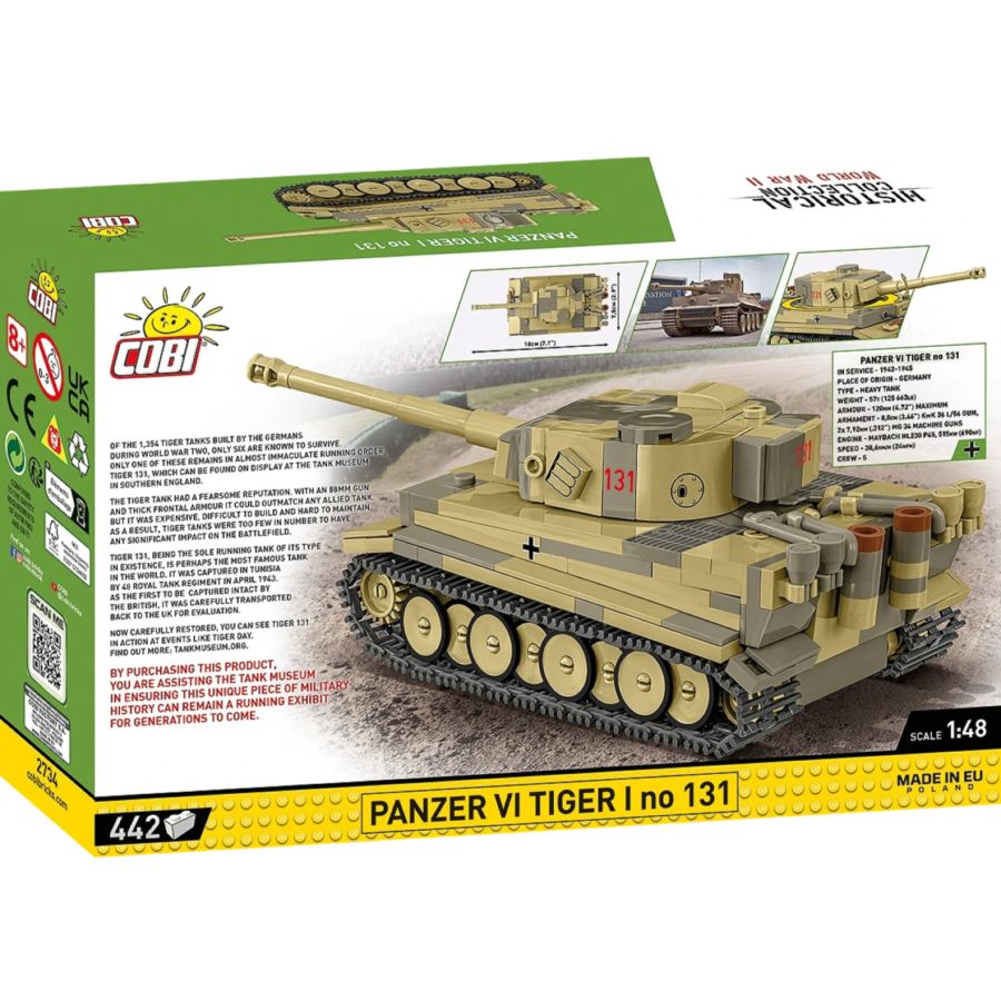 Model Brick Set World War 2 Panzer VI Tiger I No.131 (442 Pieces)