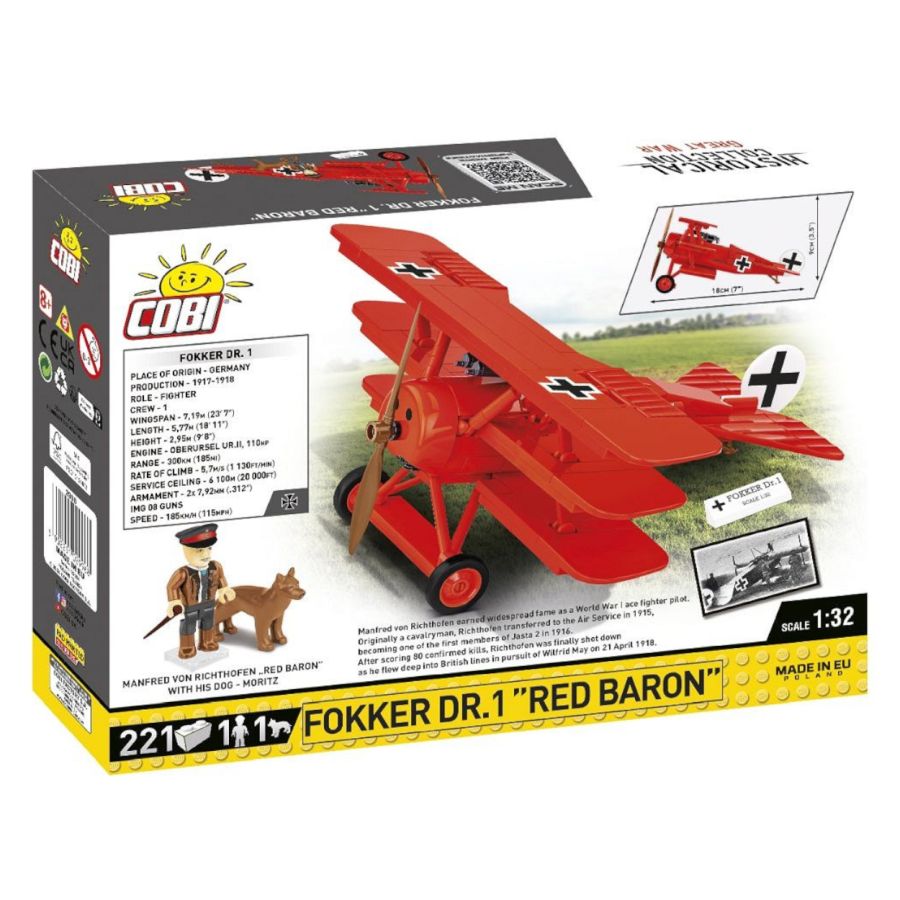 Model Brick Set Great War Fokker Dr.1 Red Baron (221 Pieces)