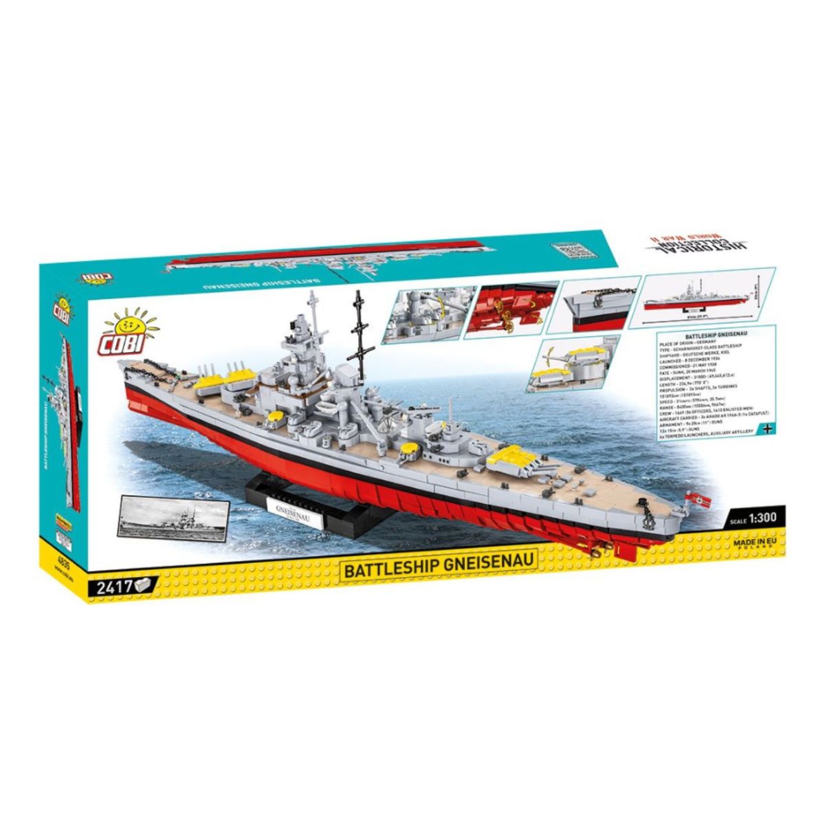Model Brick Set World War 2 Battleship Gneisenau (2417 Pieces)