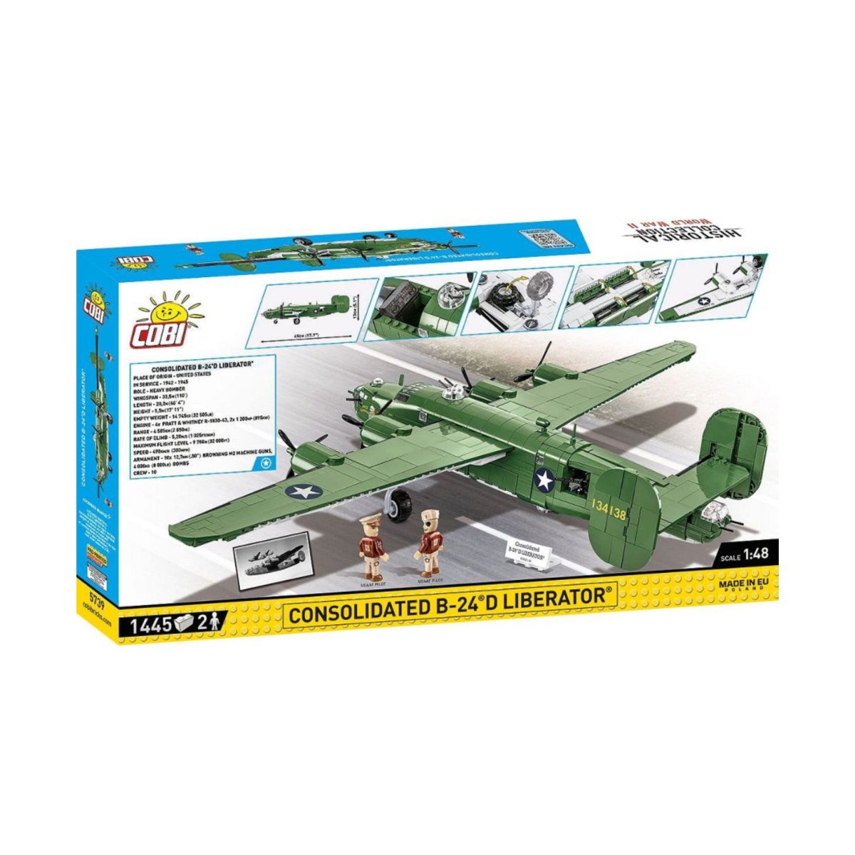 Model Brick Set World War 2 Consolidated B-24D Liberator (1413 Pieces)