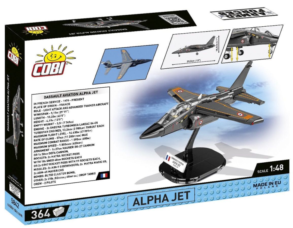Model Brick Set Armed Forces Alpha Jet French Air Force (364 Pieces)