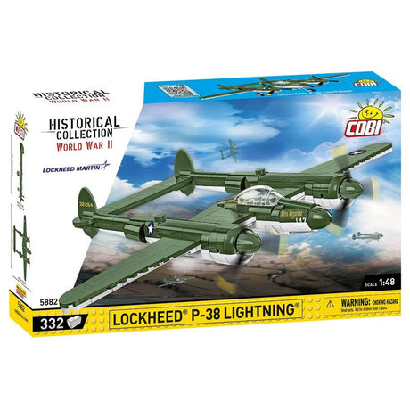 Model Brick Set World War 2 Lockheed P-38 Lightning (335 Pieces)