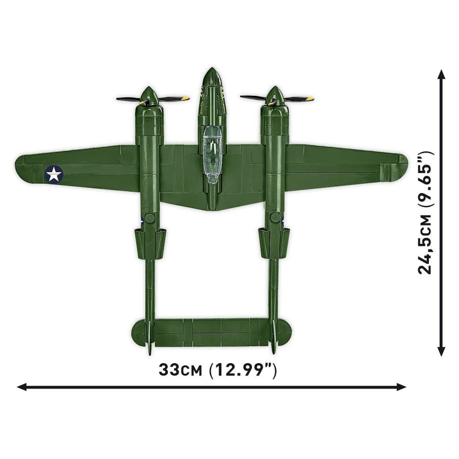 Model Brick Set World War 2 Lockheed P-38 Lightning (335 Pieces)