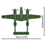 Model Brick Set World War 2 Lockheed P-38 Lightning (335 Pieces)