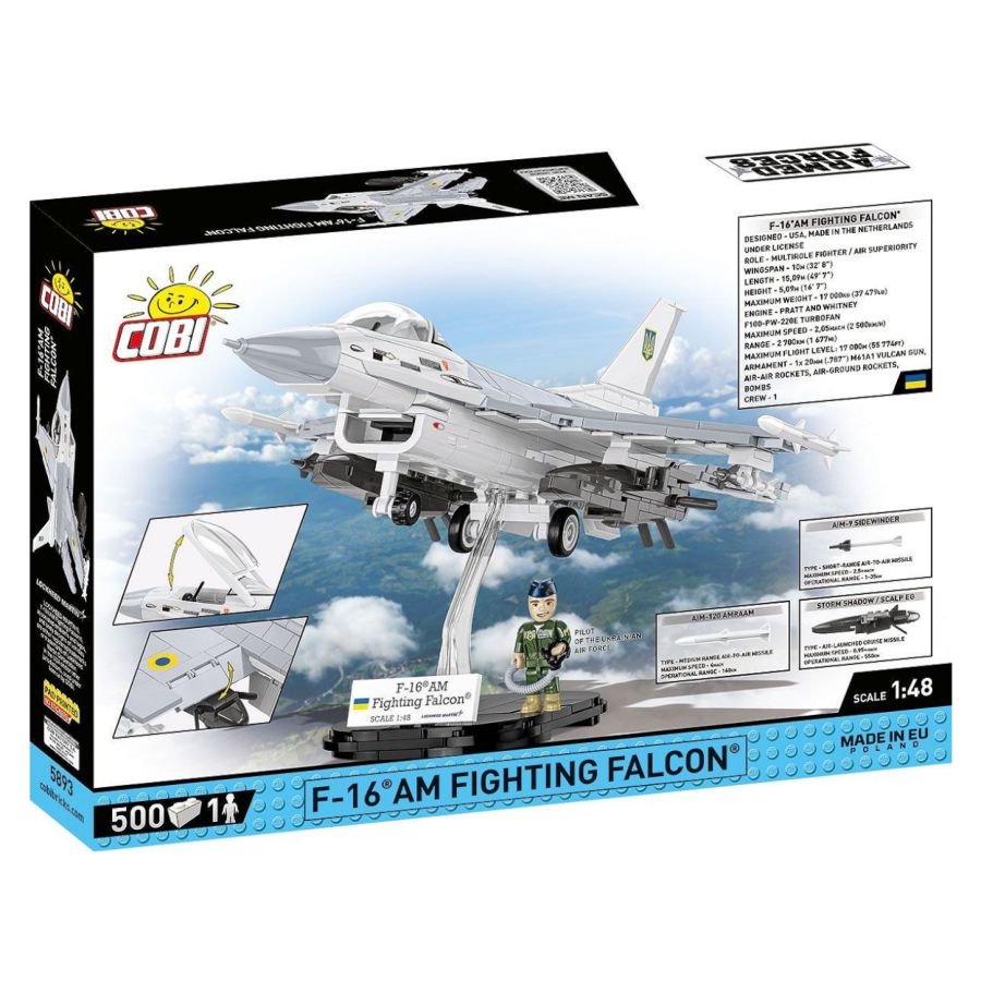 Model Brick Set Armed Forces F-16AM Fighting Falcon (500 Pieces)