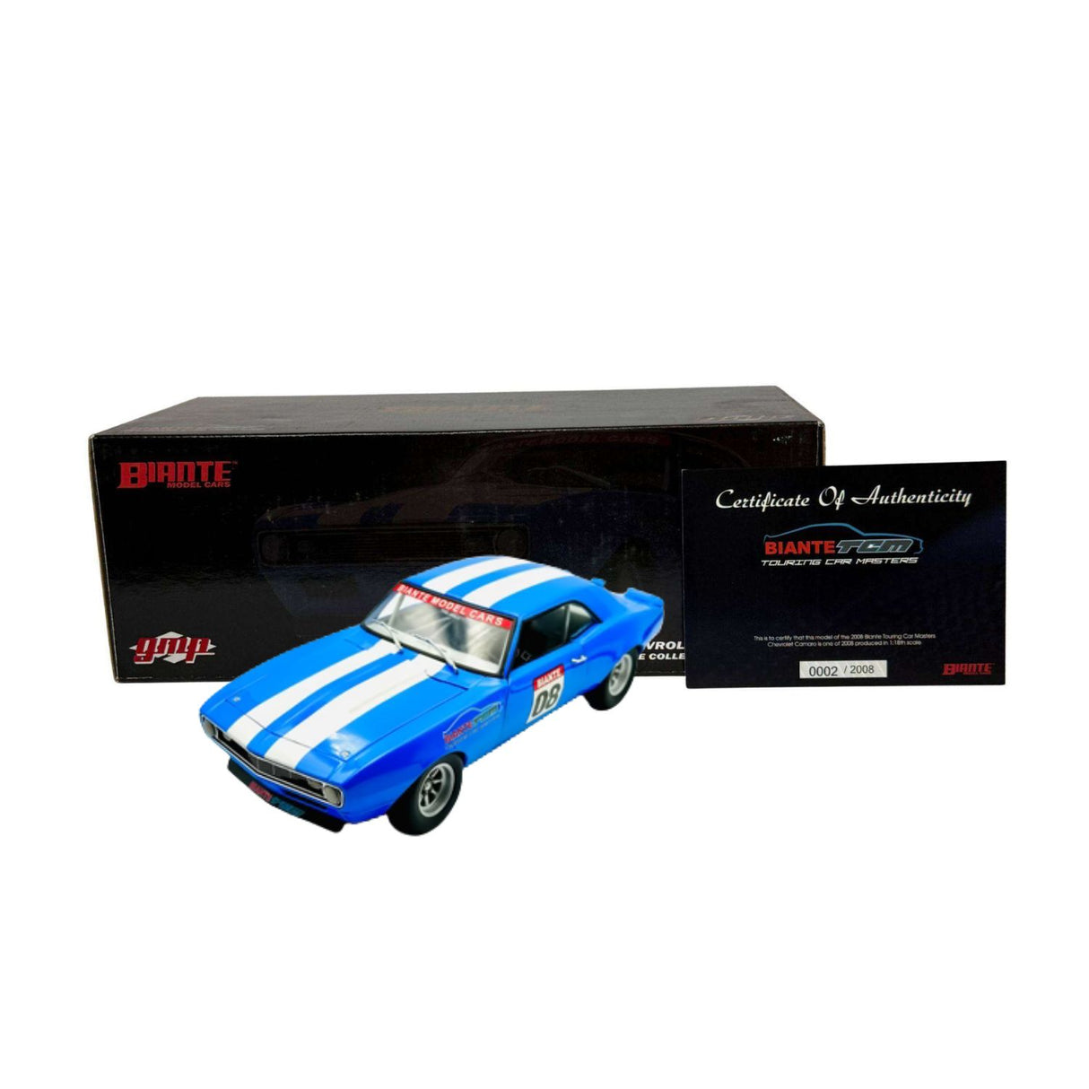 Certificate #2 - CHEVROLET CAMARO GMP BIANTE TCM 2008 CHAMPIONSHIP EDITION - 1:18 Scale Diecast Model Car