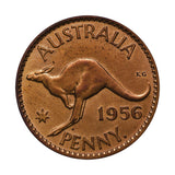 Australia Elizabeth II Perth Mint 1956 Penny Proof FDC