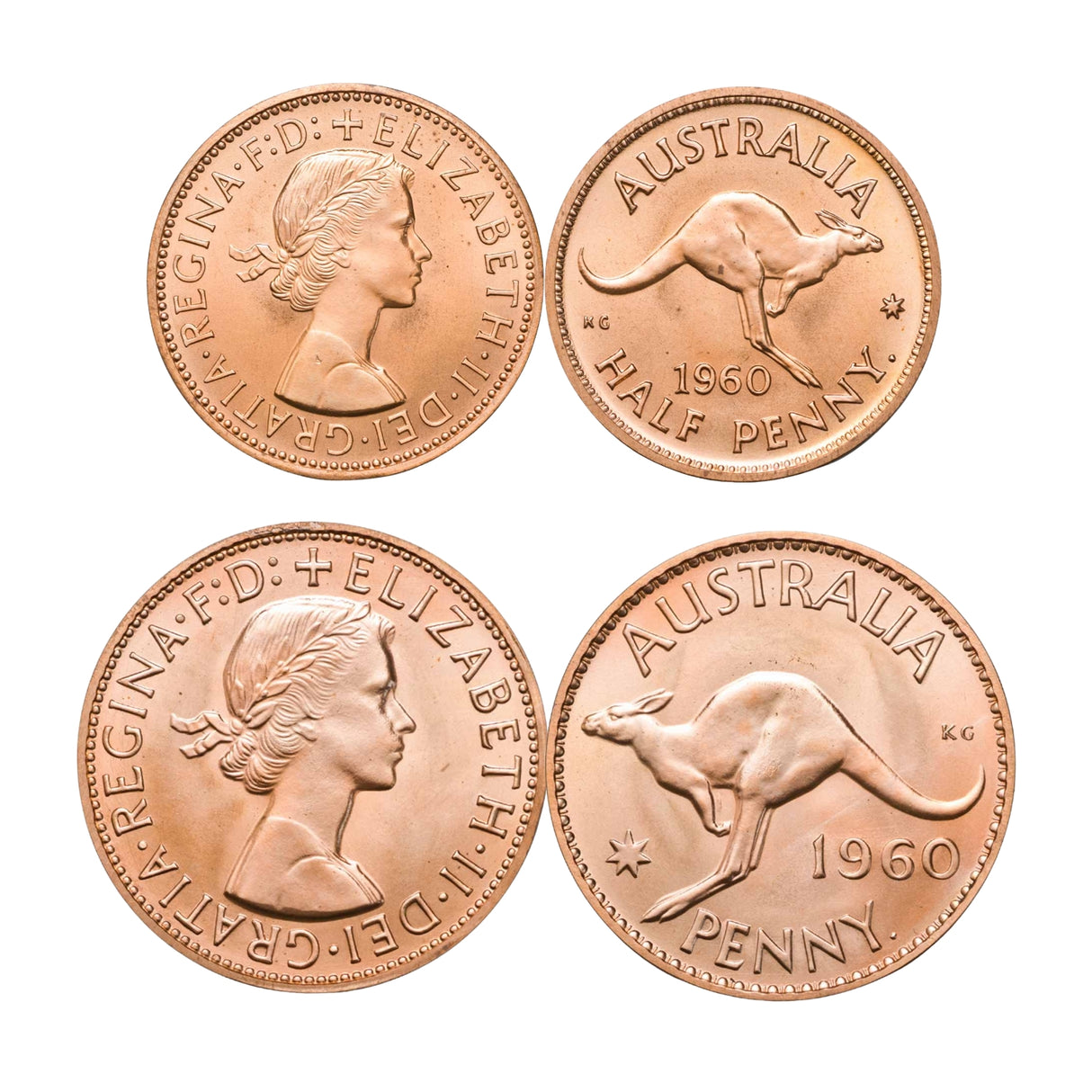 Australia Elizabeth II Perth Mint 1960 Halfpenny & Penny Proof Pair FDC