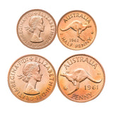 Australia Elizabeth II Perth Mint 1961 Halfpenny & Penny Proof Pair FDC