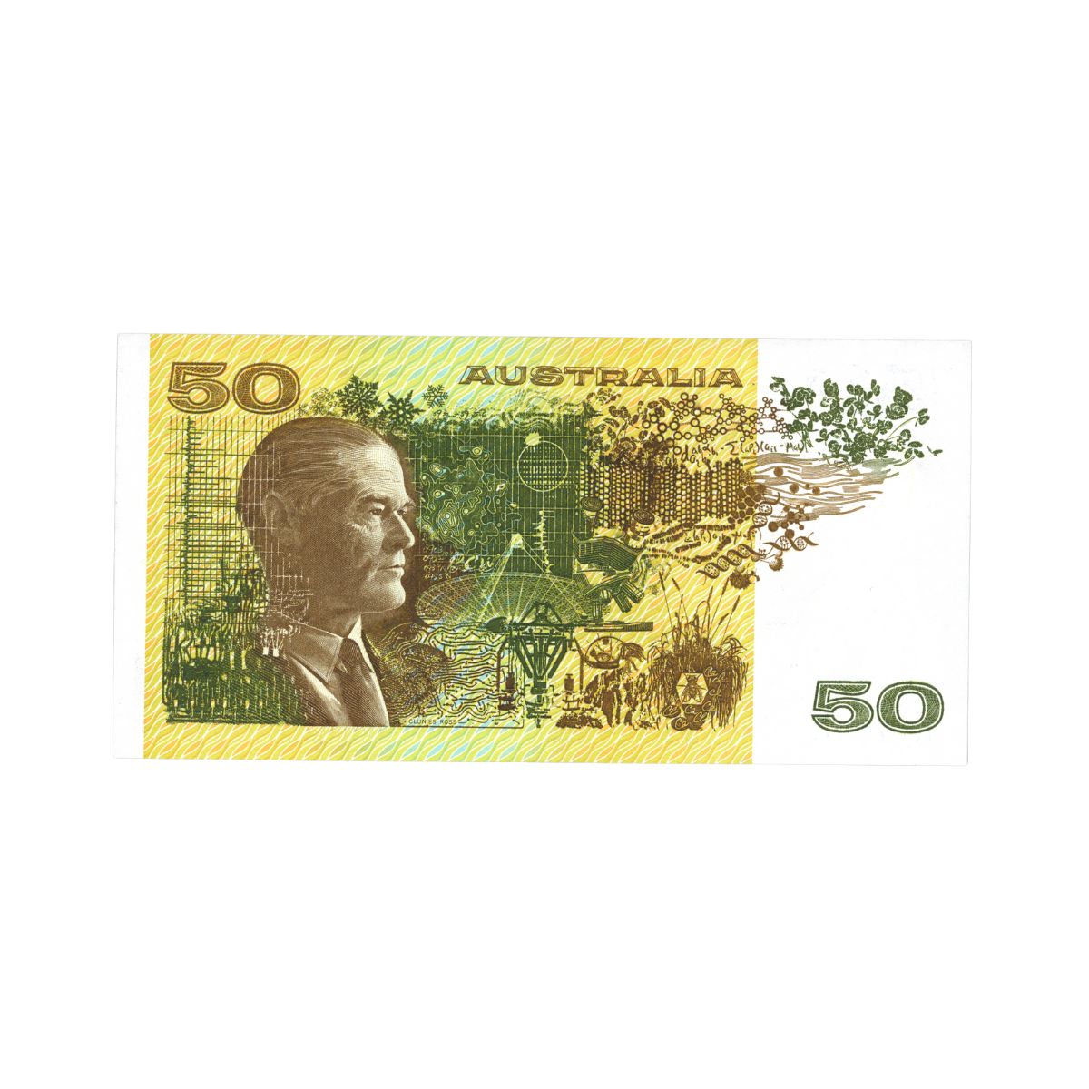 Australia 1985 $50 R509a Johnston/Fraser Gothic Uncirculated Banknote