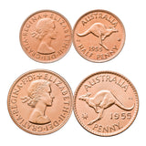Australia Elizabeth II Perth Mint 1955 Halfpenny & Penny Proof Pair FDC