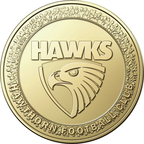 AFL Hawthorn Hawks 2023 $1 Aluminium-Bronze Uncirculated Coin