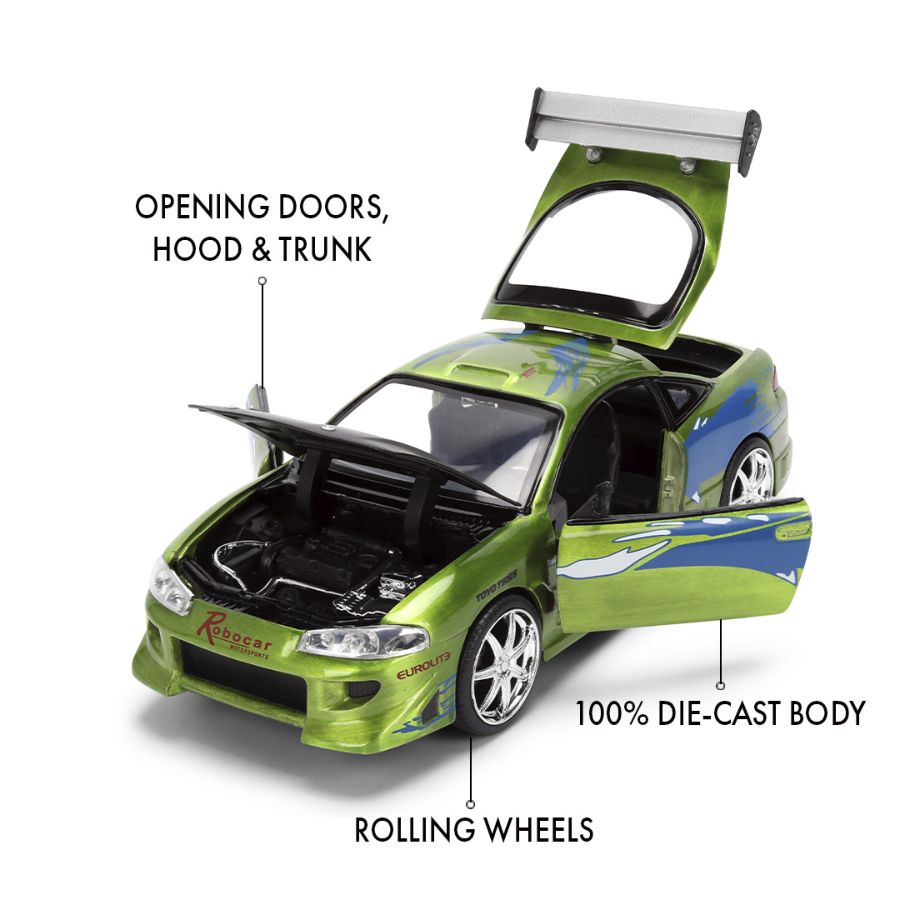 Fast & Furious Brian's 1995 Mitsubishi Eclipse 1:24 Scale Diecast Model Car