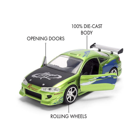Fast & Furious Brian’s 1995 Mitsubishi Eclipse Anniversary 1:32 Scale Diecast Model Car