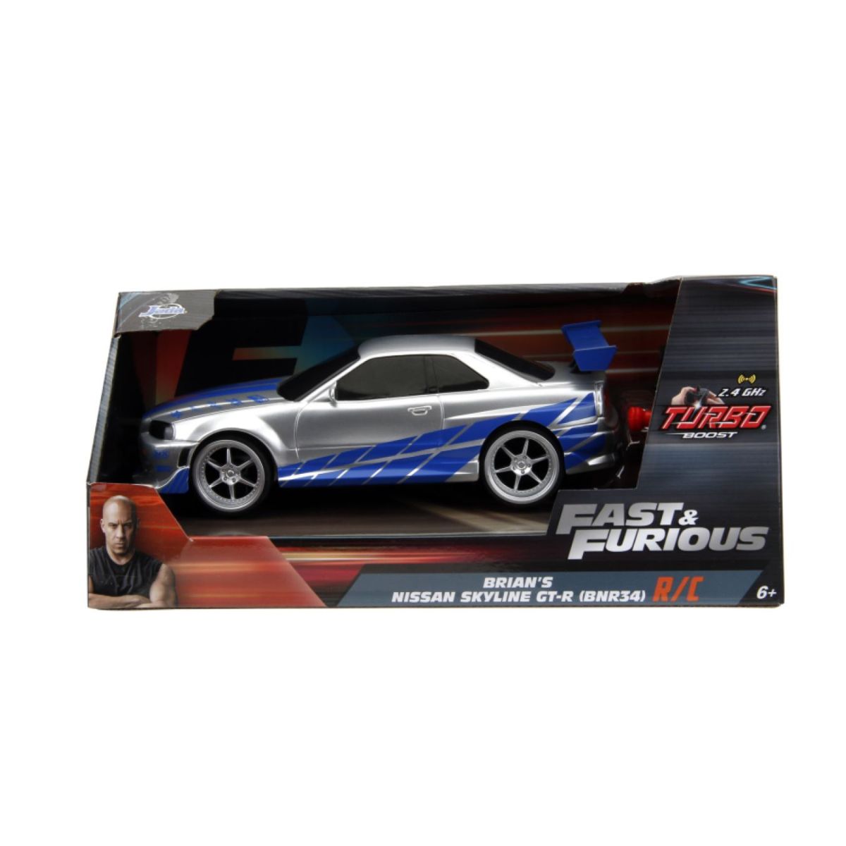 Fast & Furious 2002 Nissan Skyline GT-R (BNR34) 1:24 Scale Remote Control Model Car