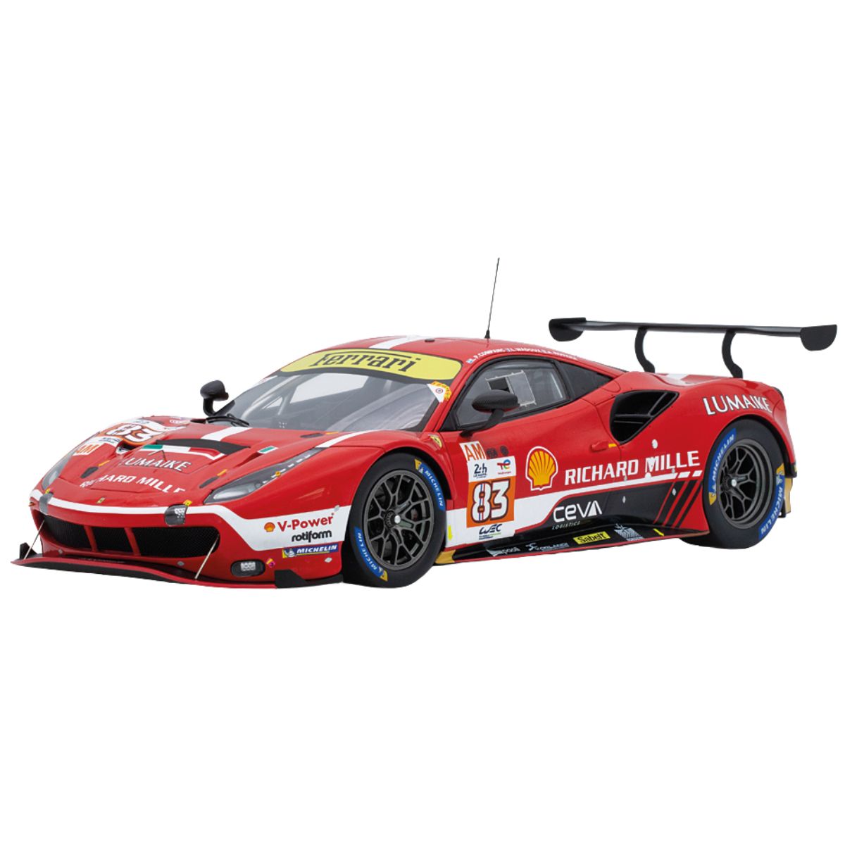 Ferrari 488 GTE EVO No.83 RICHARD MILLE AF CORSE LE MANS 2023 - 1:18 Scale Resin Moidel Car