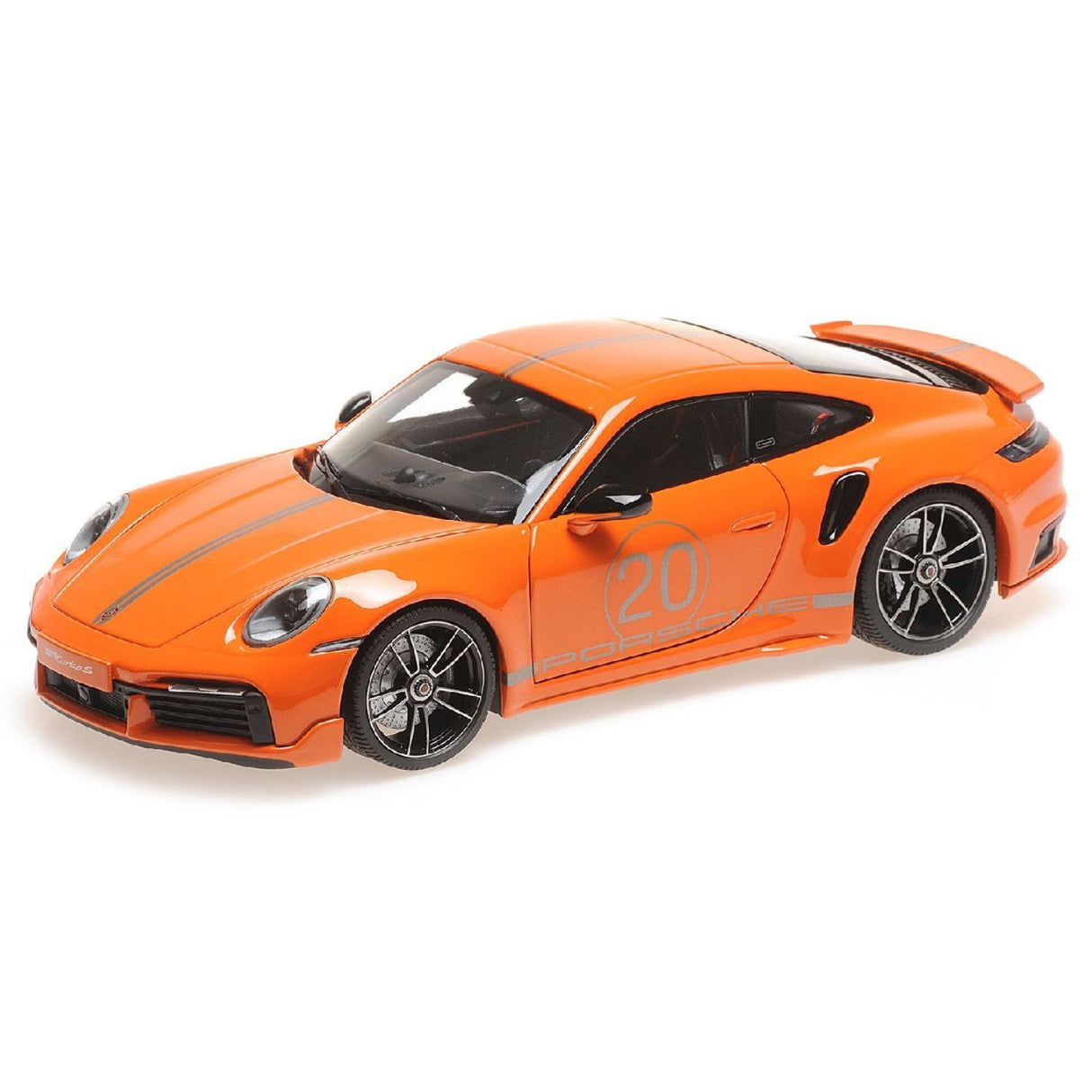 PORSCHE 911 (992) TURBO S COUPE SPORT DESIGN - ORANGE - 1:18 Scale Diecast Model Car