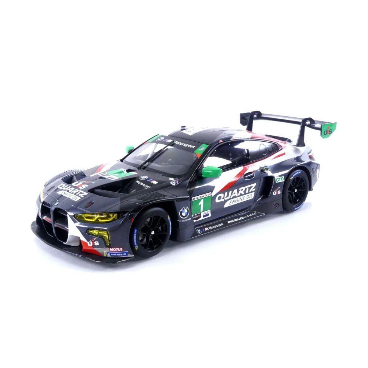 BMW M4 GT3 GTD - PAUL MILLER RACING - No.1 GTD IMSA 12h SEBRING 2022 E.JOHANSSON - B.SELLERS - M.SNOW - 1:18 Scale Diecast Model Car