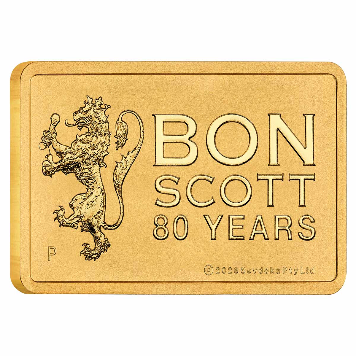 Bon Scott 80th Anniversary 1 Gram Gold Bar