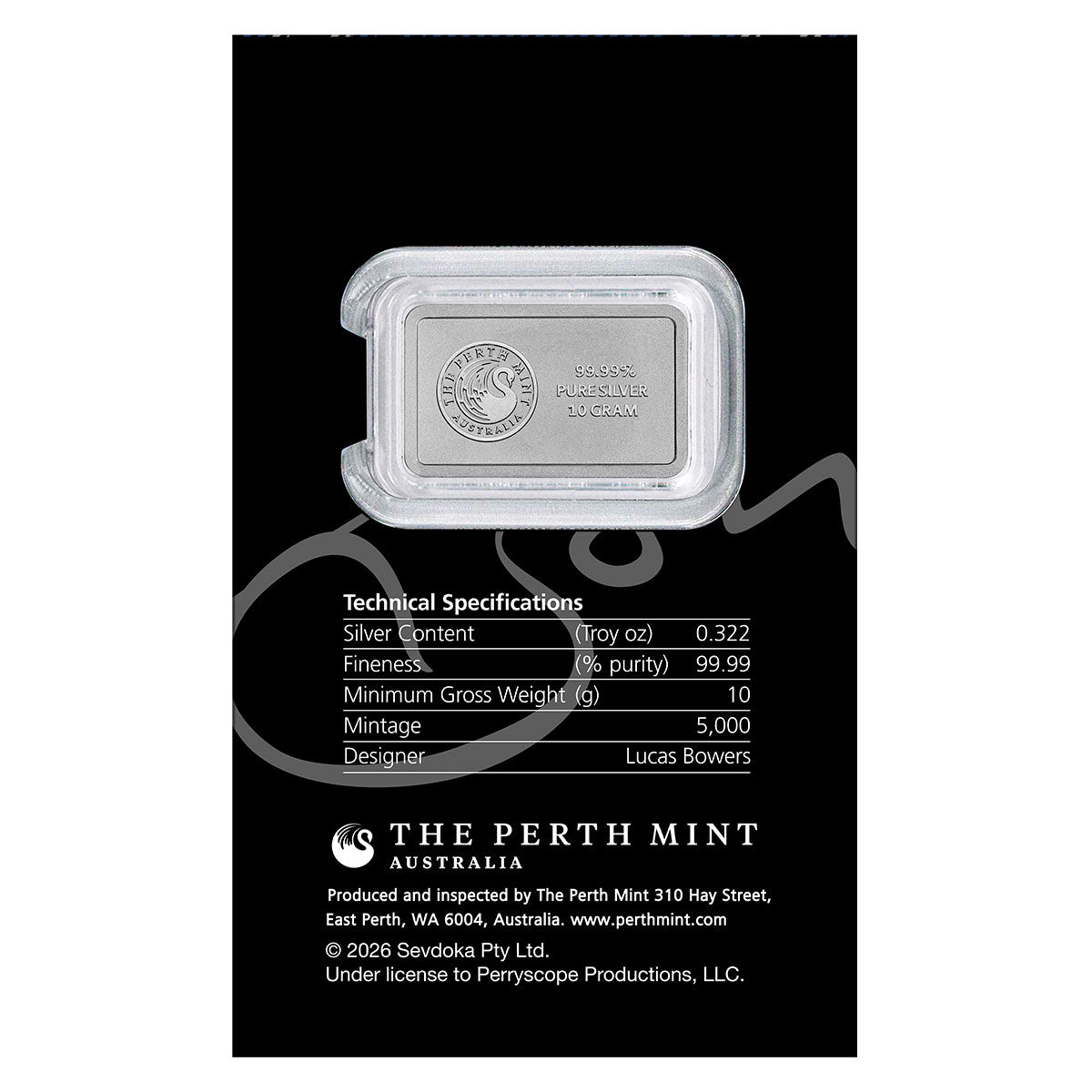 Bon Scott 80th Anniversary 10 Gram Silver Bar