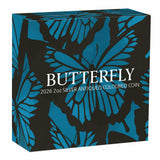 Australia Butterfly 2026 $2 Colour 2oz Silver Antique Coin