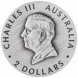 Australia Butterfly 2026 $2 Colour 2oz Silver Antique Coin