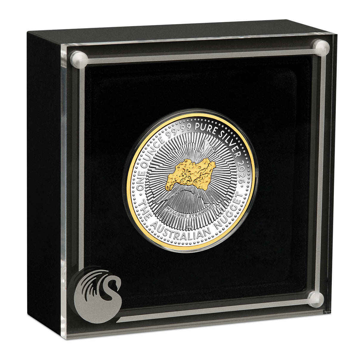 Australia Gold Nugget Program 40th Anniversary 2026 $1 Gold-plated 1oz Silver Proof Coin
