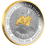 Australia Gold Nugget Program 40th Anniversary 2026 $1 Gold-plated 1oz Silver Proof Coin