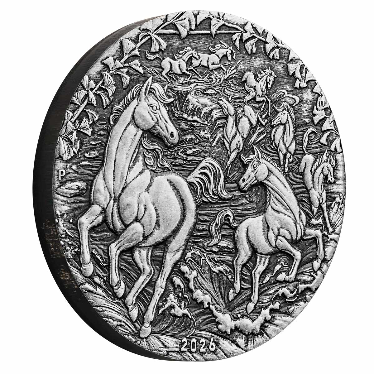 Australia Lunar Year of the Horse 2026 $2 2oz Silver Antique Coin