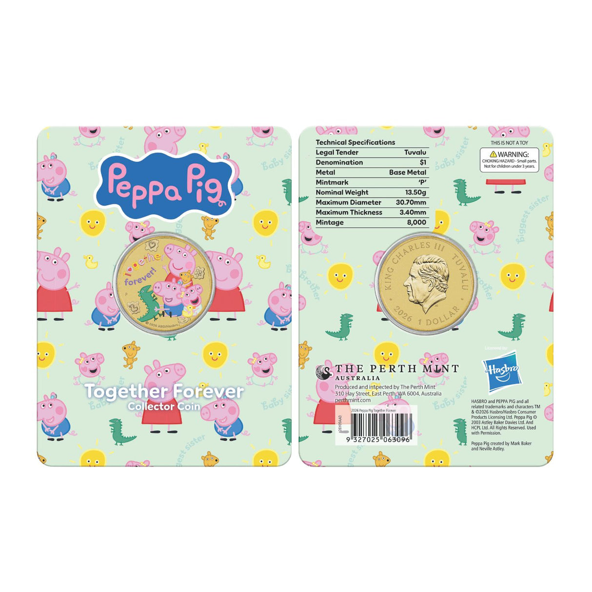 Peppa Pig 2026 $1 Colour Uncirculated 3-Coin Set