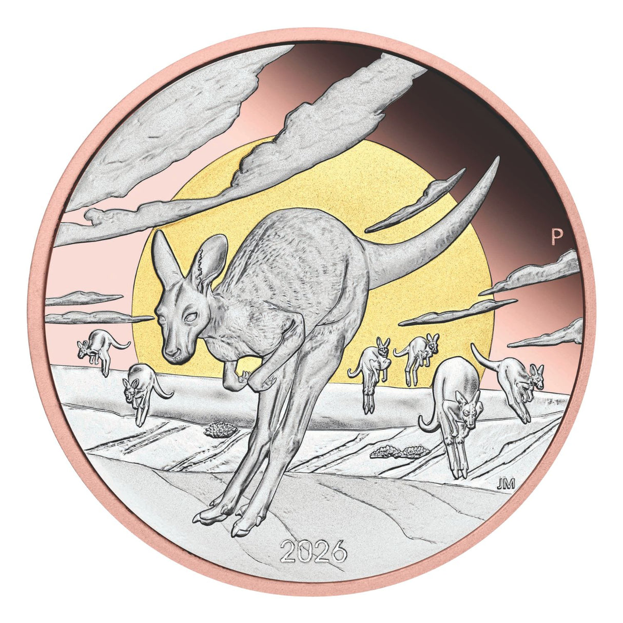 Australia The Outback 2026 $8 Kangaroo Double Gold-plated 5oz Silver Proof Coin