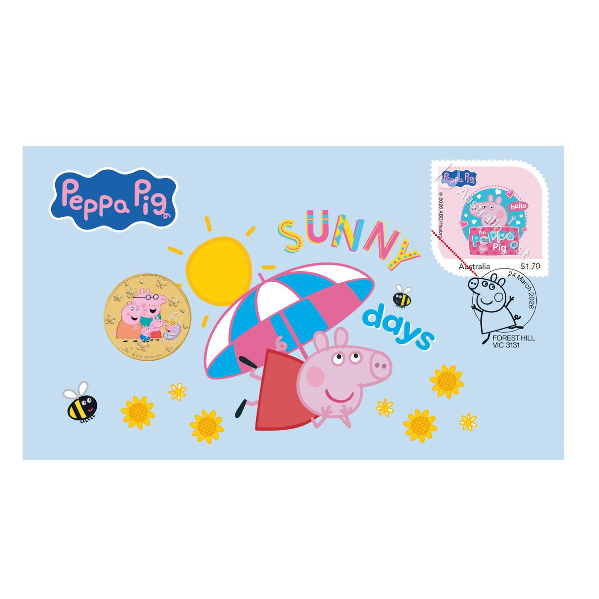 Peppa Pig 2026 $1 Stamp & Coin Cover
