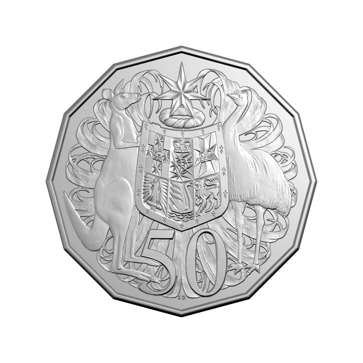 Australia Charles III 2026 50c Cupro-Nickel Uncirculated 20-Coin Heads/Heads or Tails/Tails RAM Mint Roll
