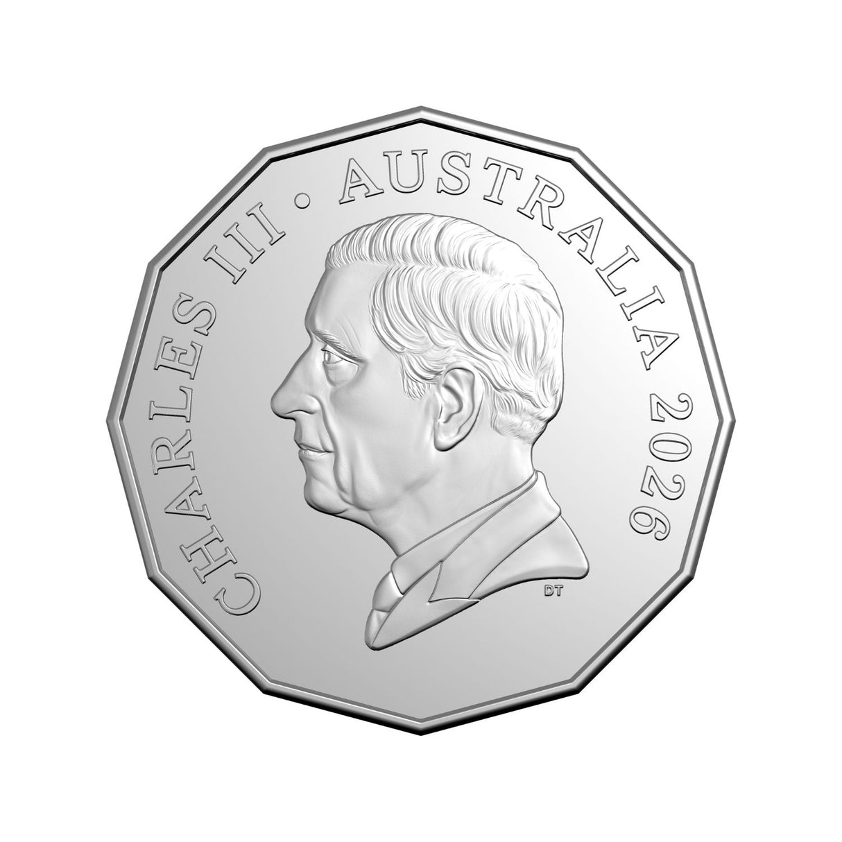Australia Charles III 2026 50c Cupro-Nickel Uncirculated 20-Coin Heads/Heads or Tails/Tails RAM Mint Roll