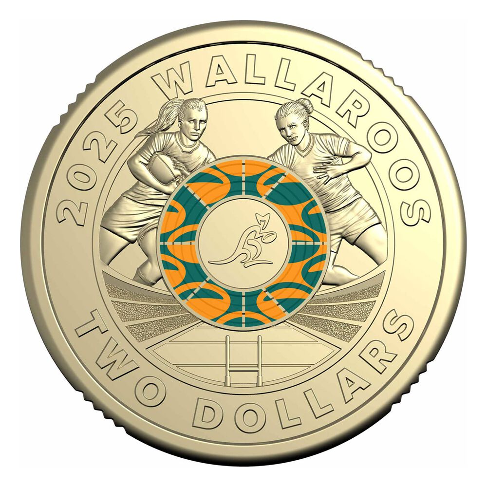 Australia 2025 $2 Wallabies & Wallaroos Colour Aluminium-Bronze Uncirculated 2-Coin Set