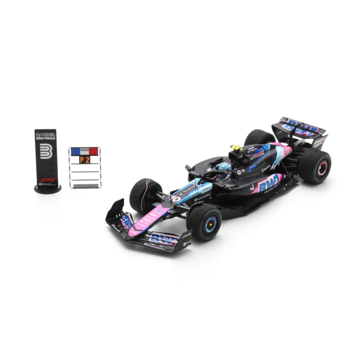 BWT Alpine F1 Team A524 No.10 3rd Brazilian GP 2024 - Pierre Gasly  - (150th GP Race) - 1:43 Scale Resin Model Car