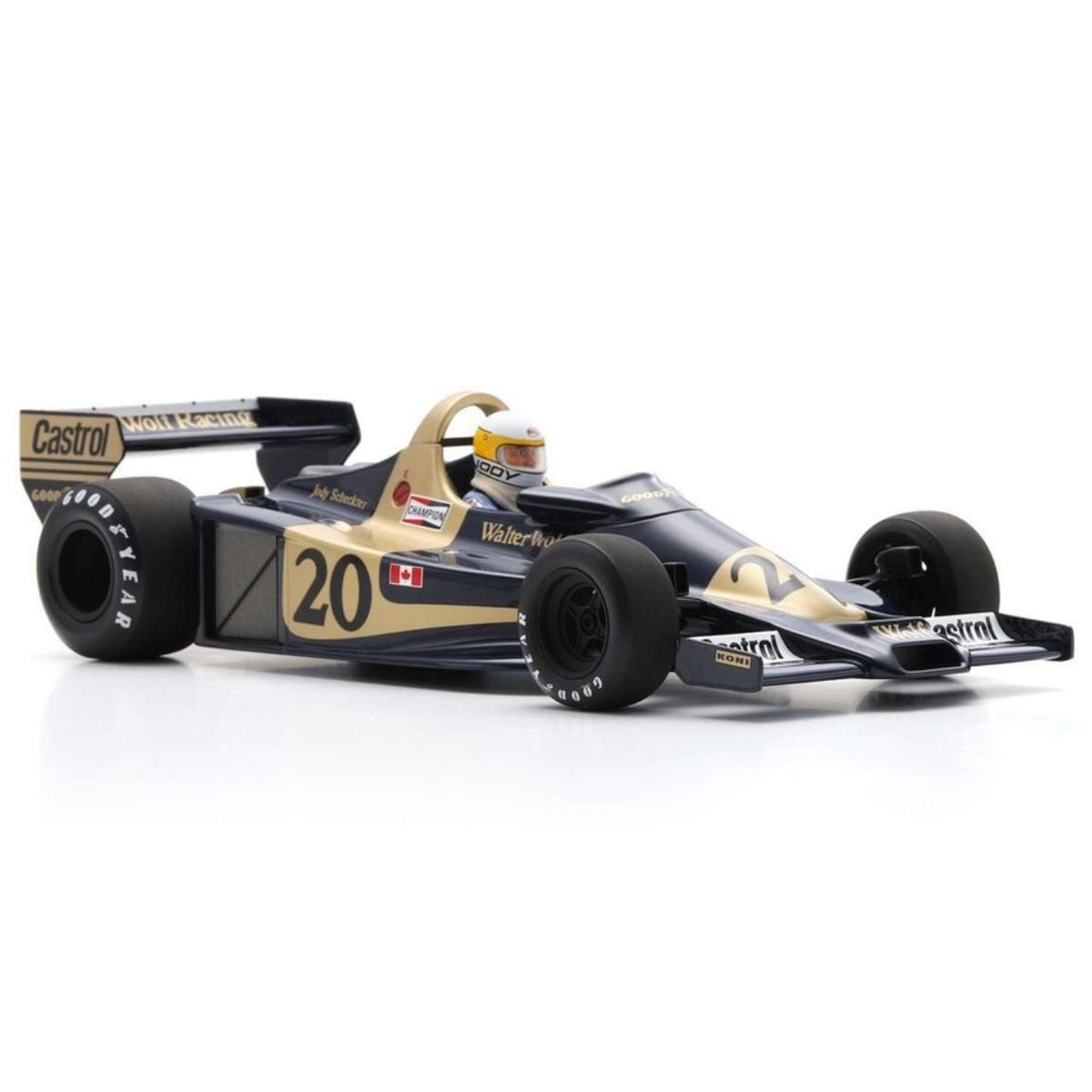 Wolf WR1 No.20 Winner Monaco GP 1977 - Jody Scheckter - With Acrylic Cover - 1:18 Scale Resin Model Car
