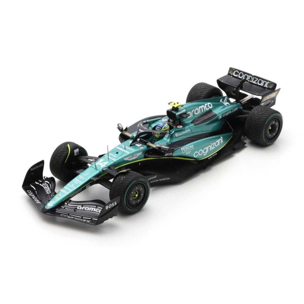 Aston Martin AMR23 No.14 2nd Monaco GP 2023 Fernando Alonso - 1:18 Scale Resin Model Car