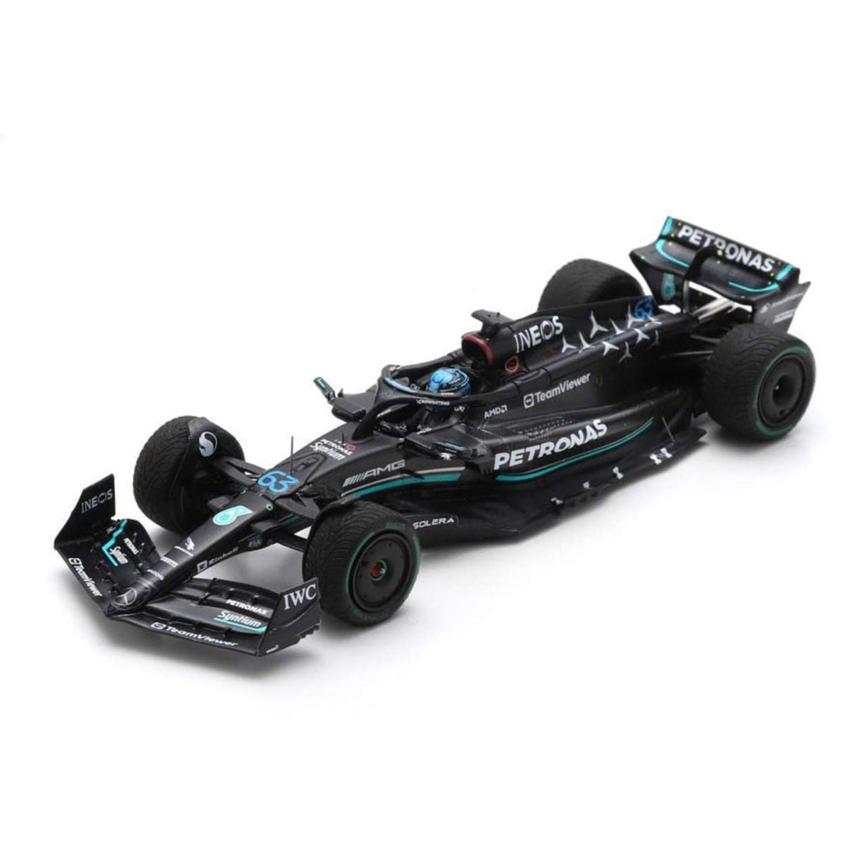 Mercedes-AMG Petronas F1 W14 E Performance No.63 Mercedes-AMG Petronas Formula One Team 5th Monaco GP 2023 George Russell - 1:43 Scale Resin Model Car