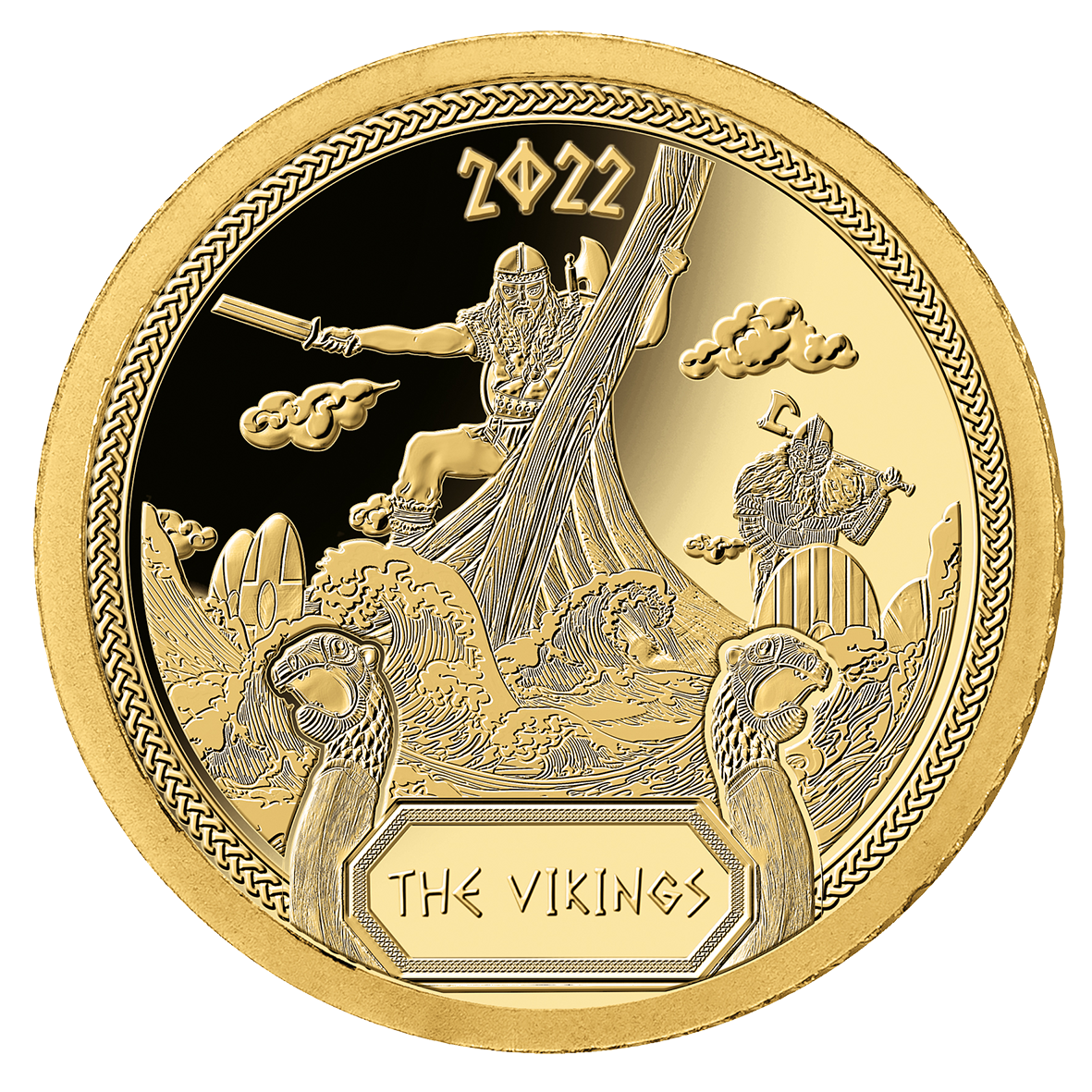 The Vikings 2022 $50 1/2g Gold Proof Coin