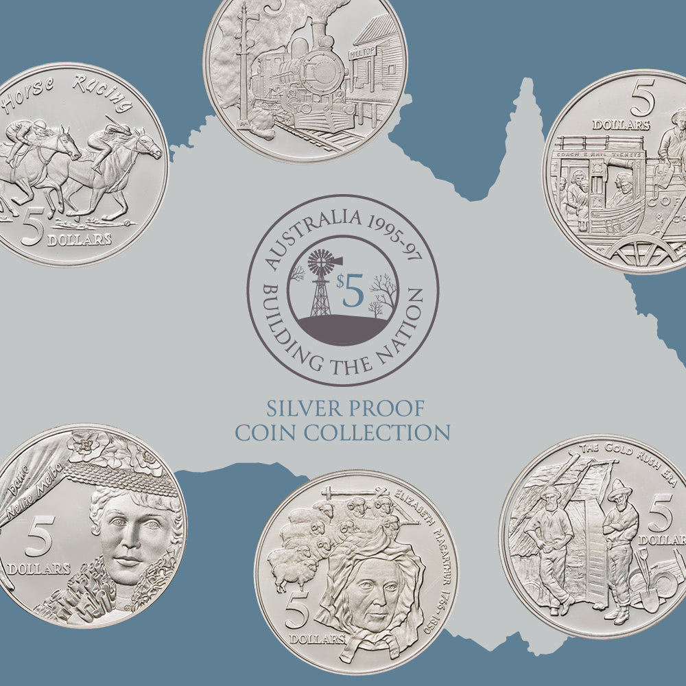 Australia 1995-97 $5 Building the Nation Silver Proof Coin Collection