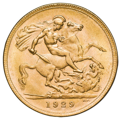 1929 Perth George V Modified Portrait Gold Sovereign Uncirculated