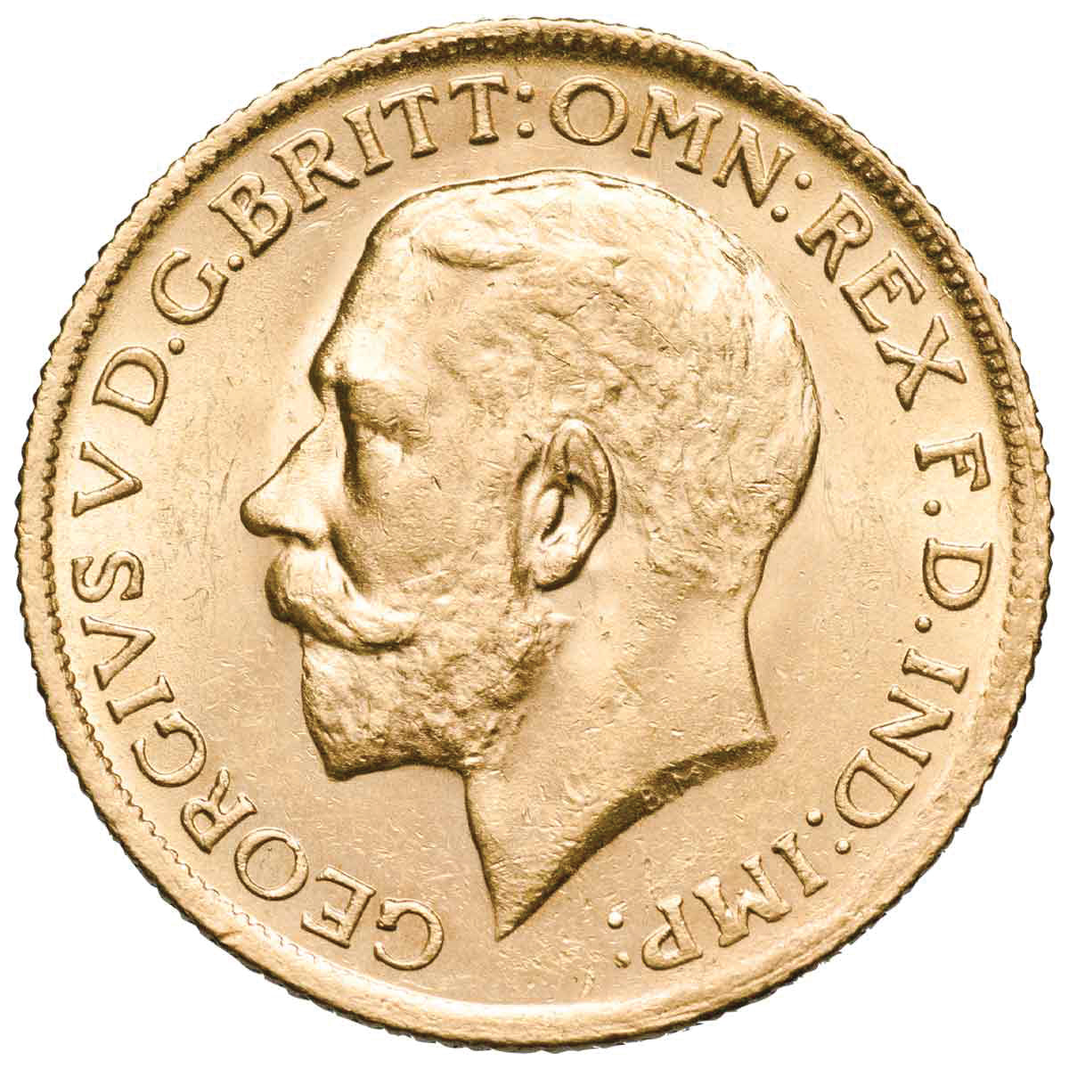 George V 1921S Gold Sovereign about Uncirculated