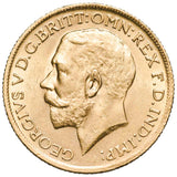 George V 1921S Gold Sovereign about Uncirculated