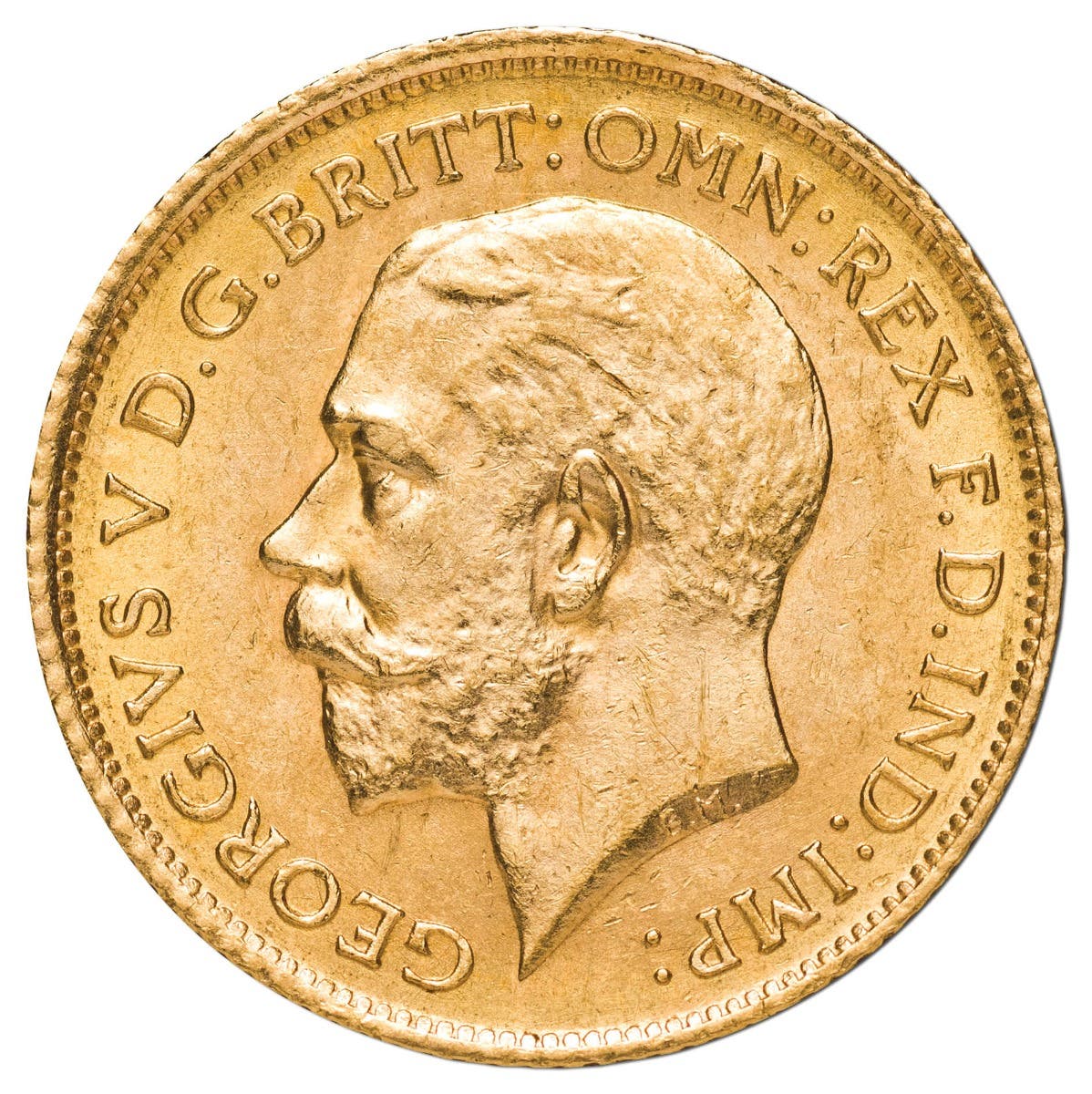 George V 1914S Gold Half Sovereign about Uncirculated