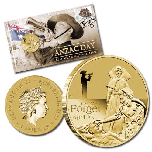 Anzac Day 2012 $1 Stamp & Coin Cover