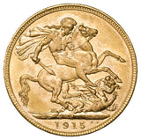 George V 1915M Gold Sovereign Uncirculated