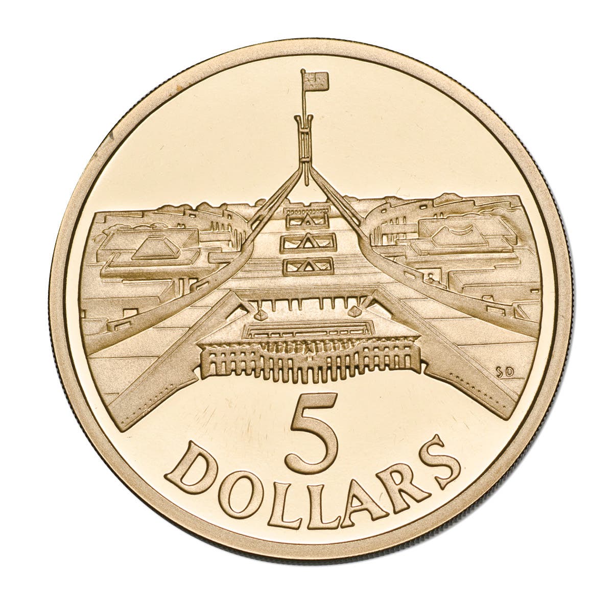 Australia Parliament House 1988 $5 Aluminium-Bronze Proof Coin